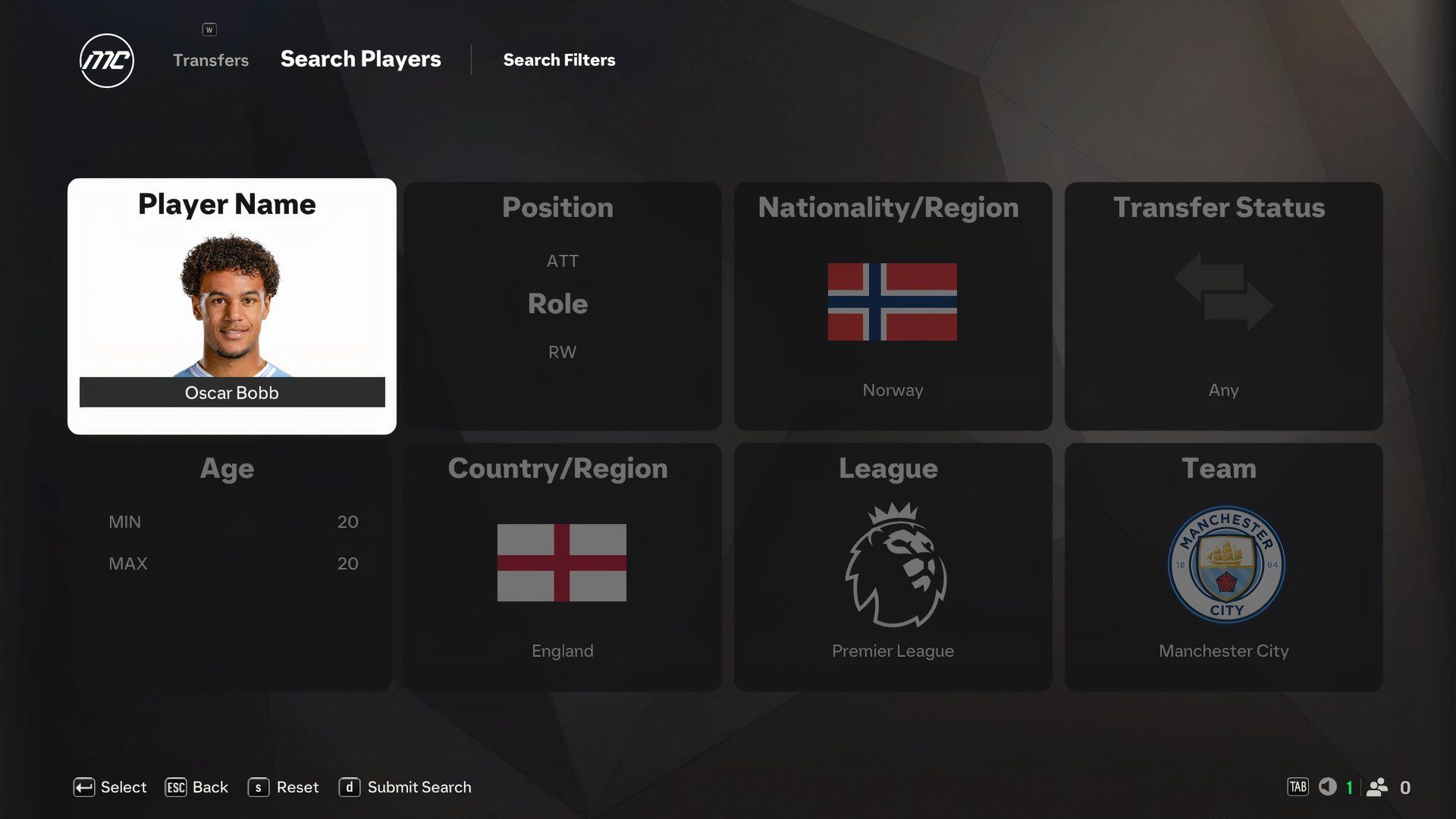 Oscar Bobb in EA Sports FC 25.
