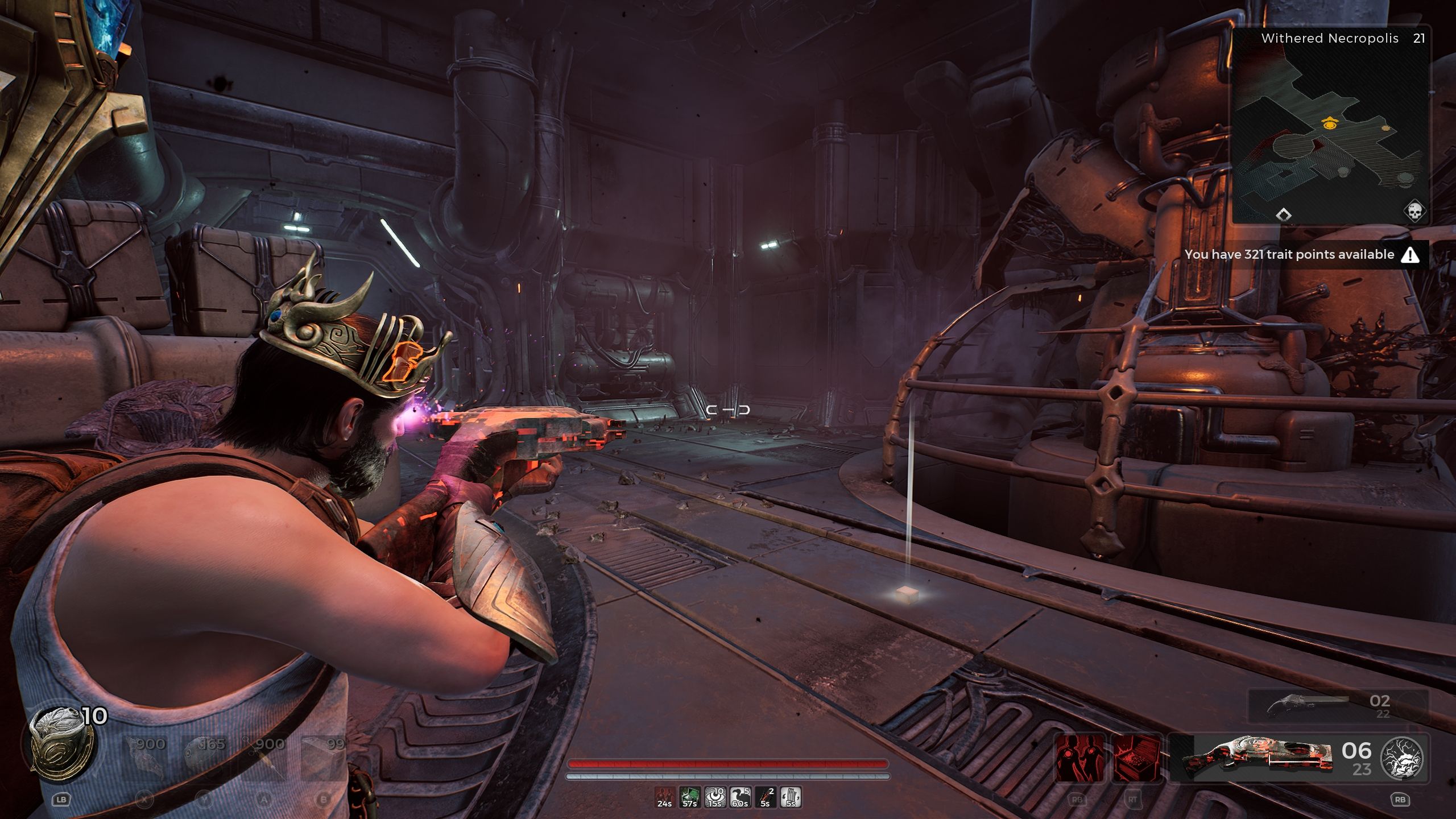 Player aiming at the corner where Spark can be found - Remnant 2