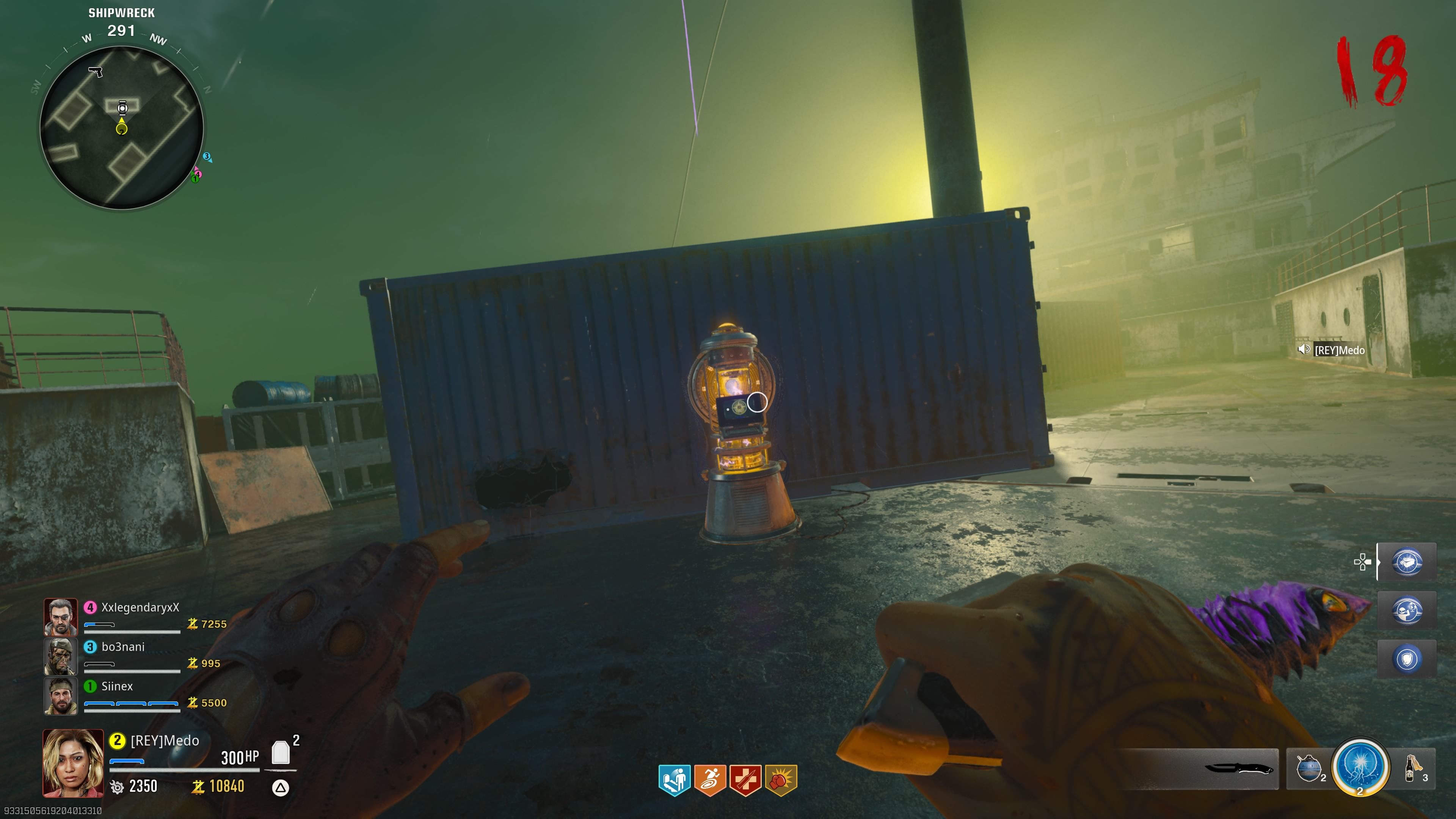Player standing in front of the SAM trial machine on the boat - bo6