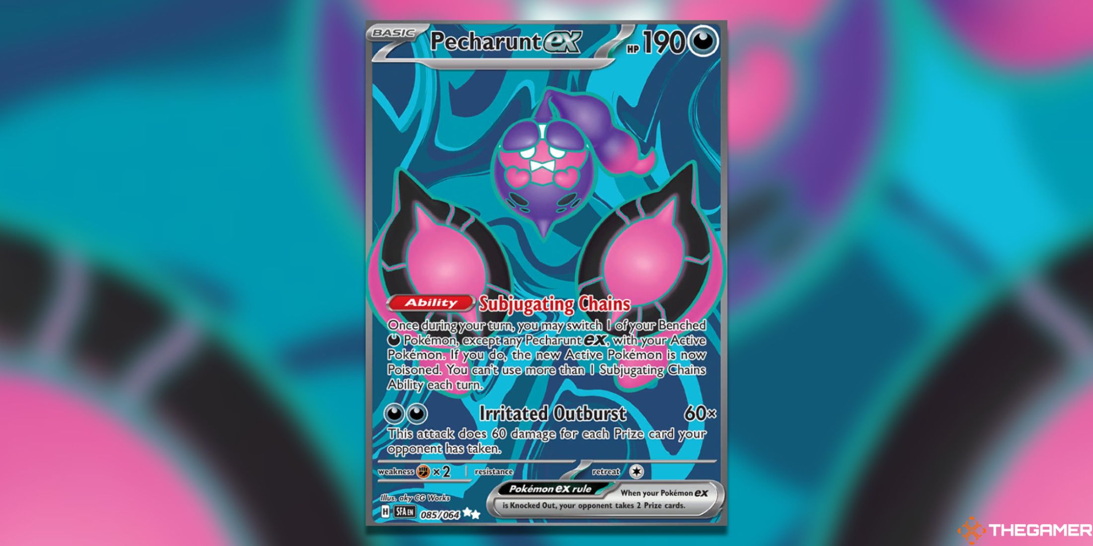 The Pecharunt Shrouded Fable Ultra Rare from the Pokemon TCG.