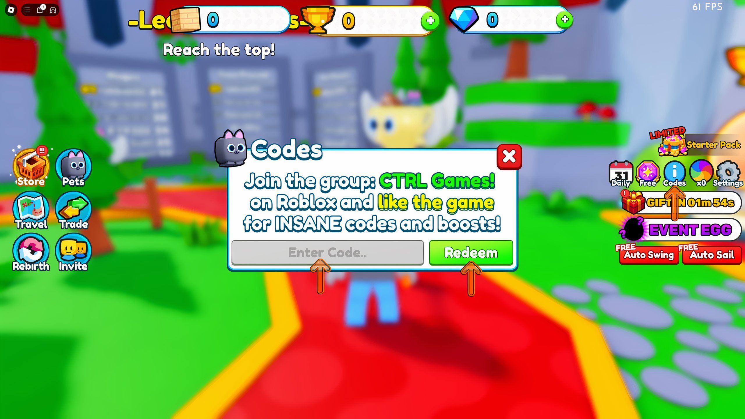 the codes box in Build a Boat Simulator on Roblox
