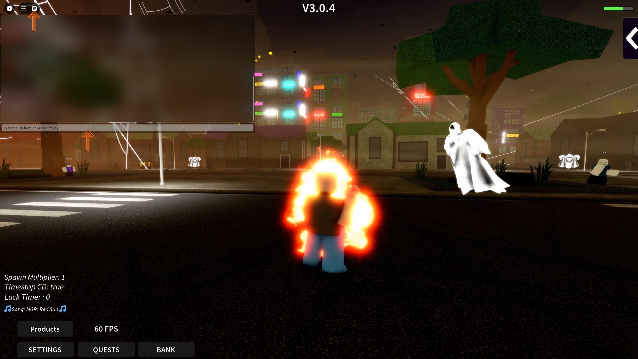the chat box in Stands Awakening on Roblox