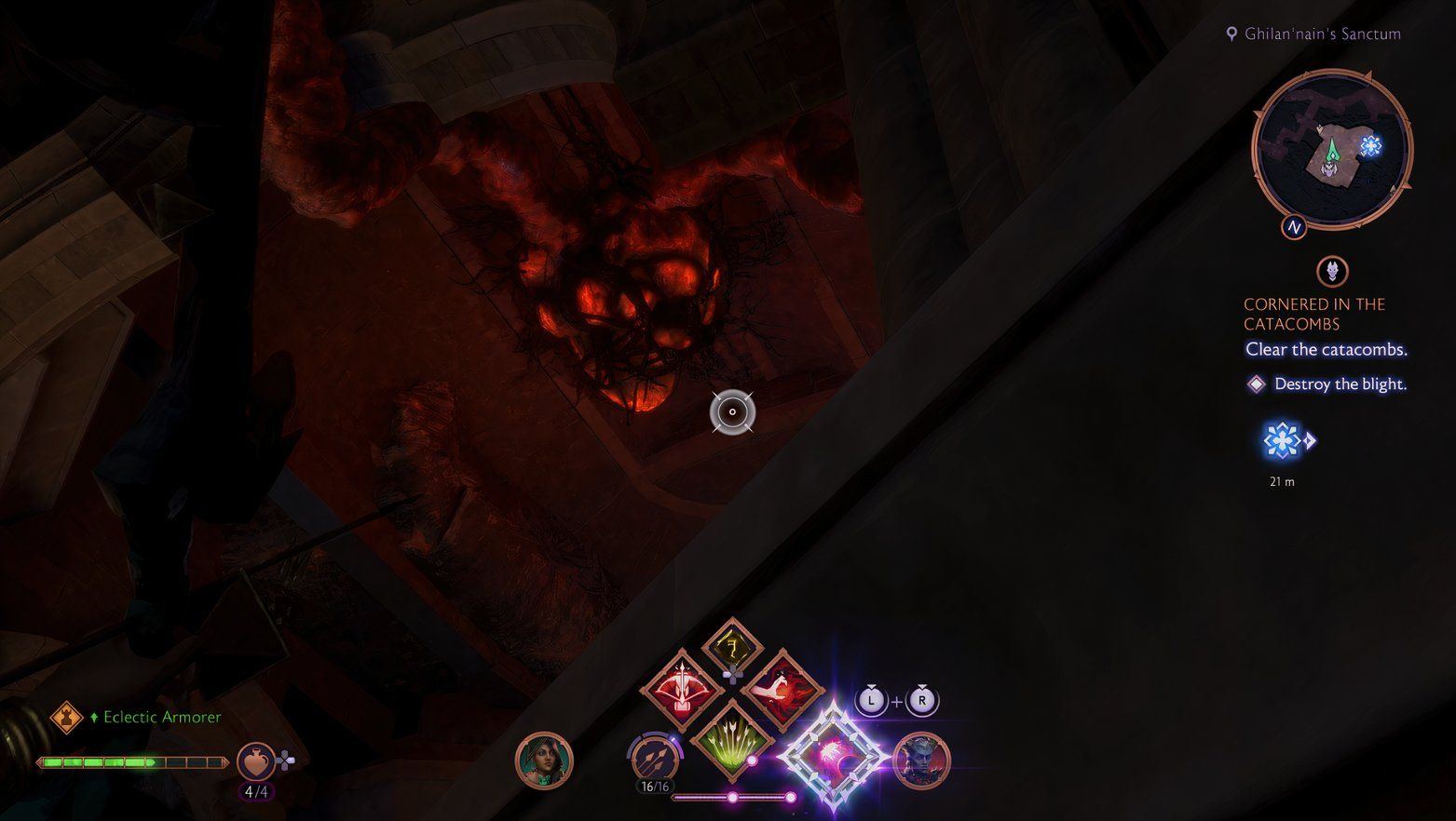 Blight through wall gap in the catacombs in Dragon Age The Veilguard