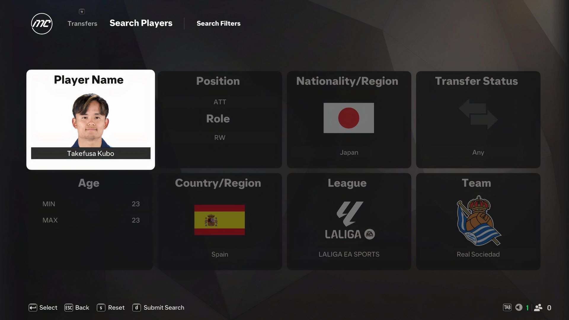 Takefusa Kubo in EA Sports FC 25.