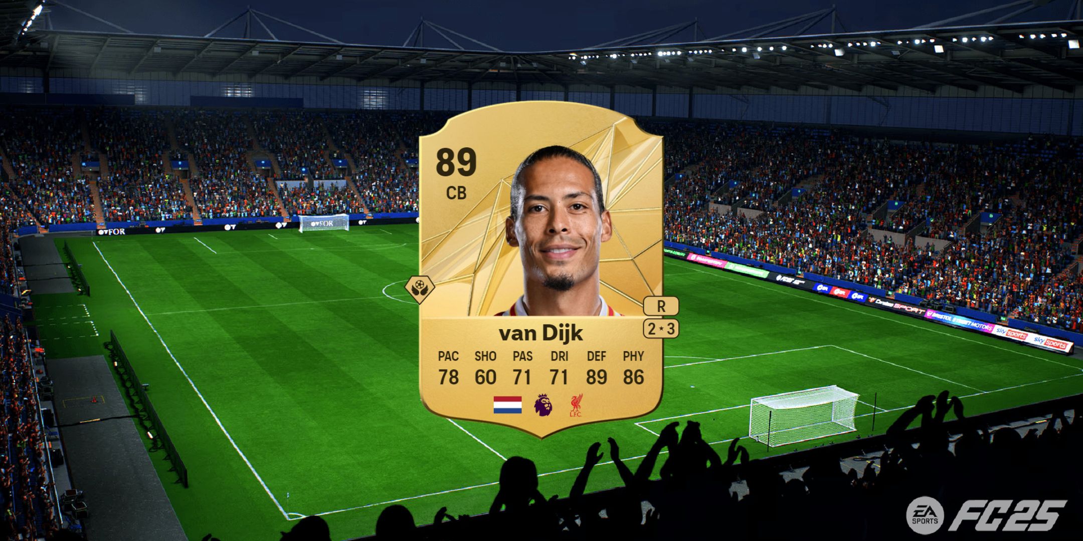Virgil van Dijk's card in EA Sports FC 25.