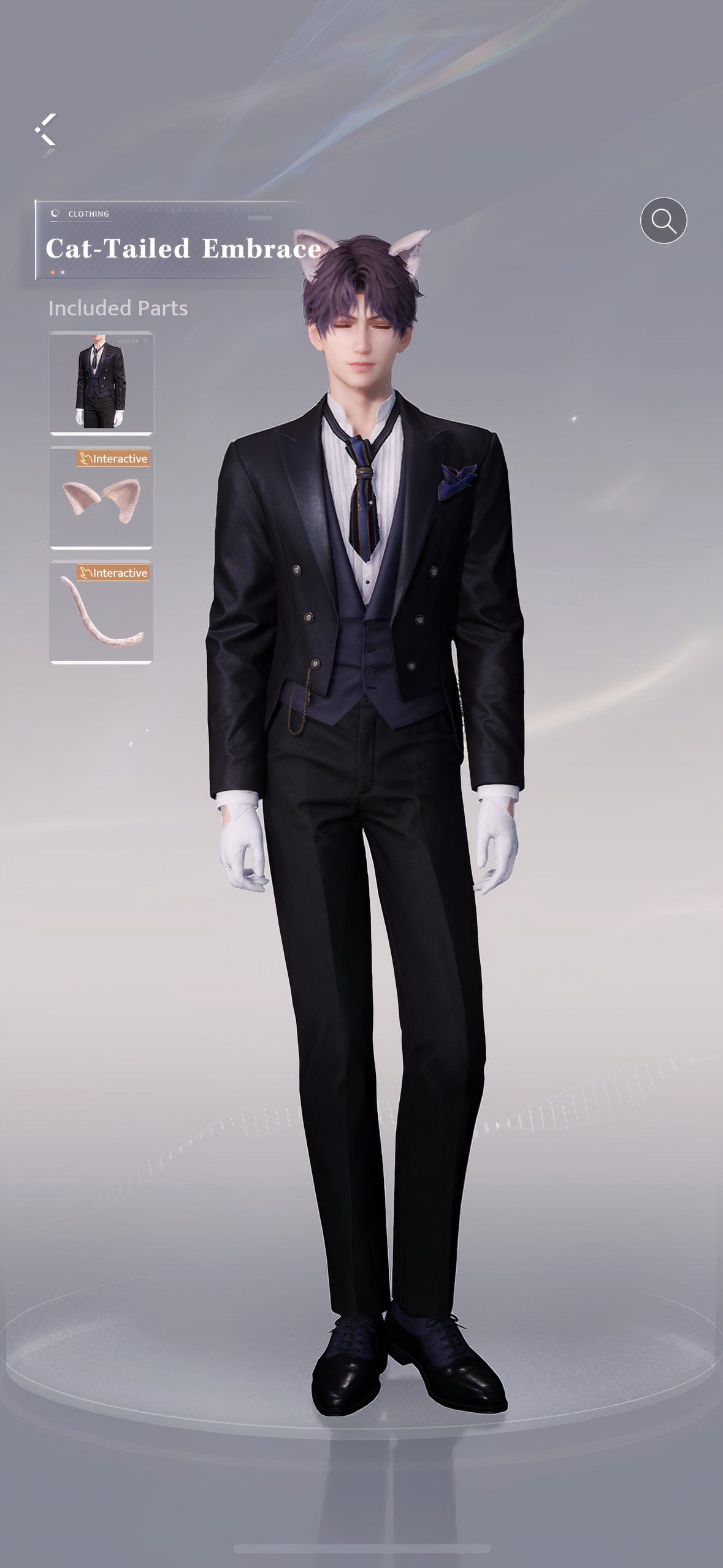 Love And Deepspace: An image of Rafayel in his second event outfit.