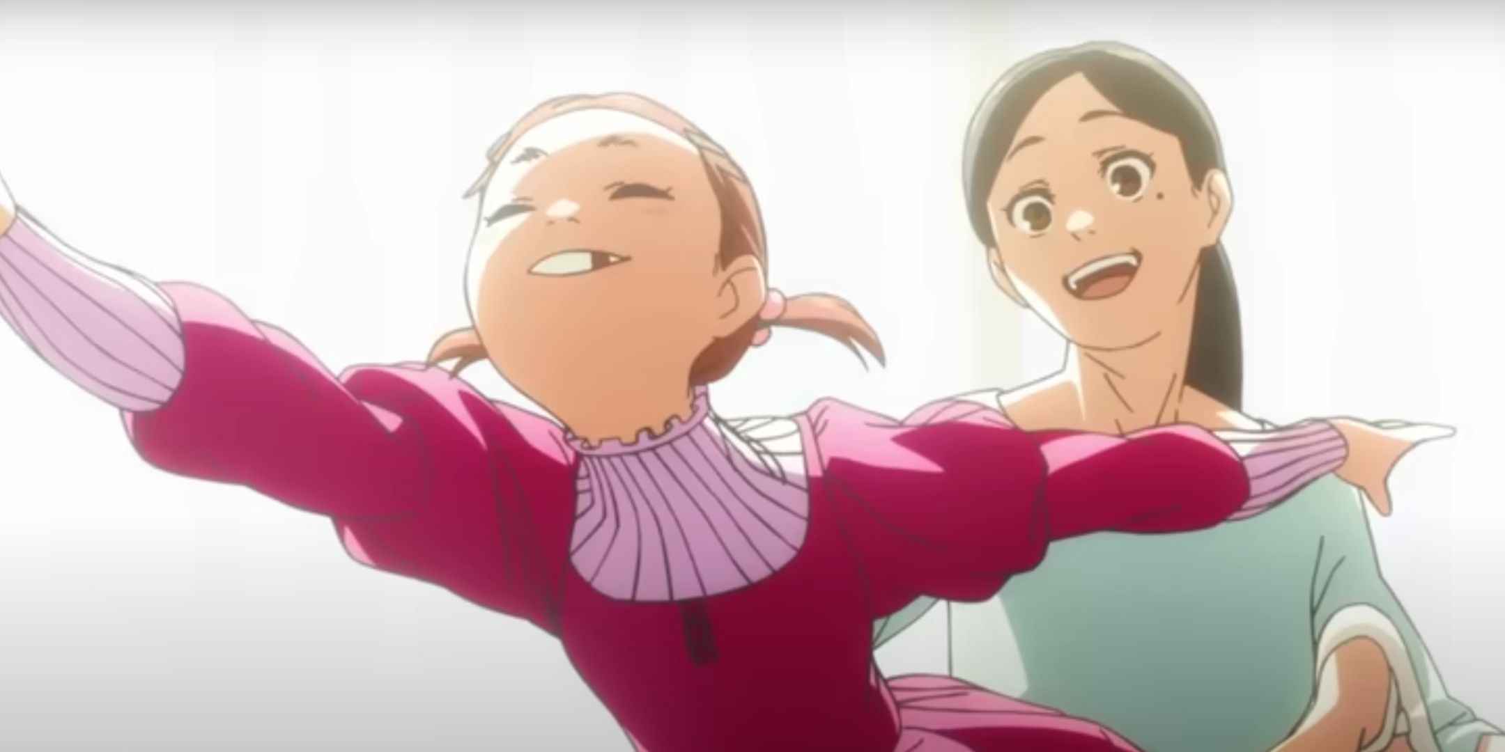 Silky teaching her daughter ballet in Dandadan.