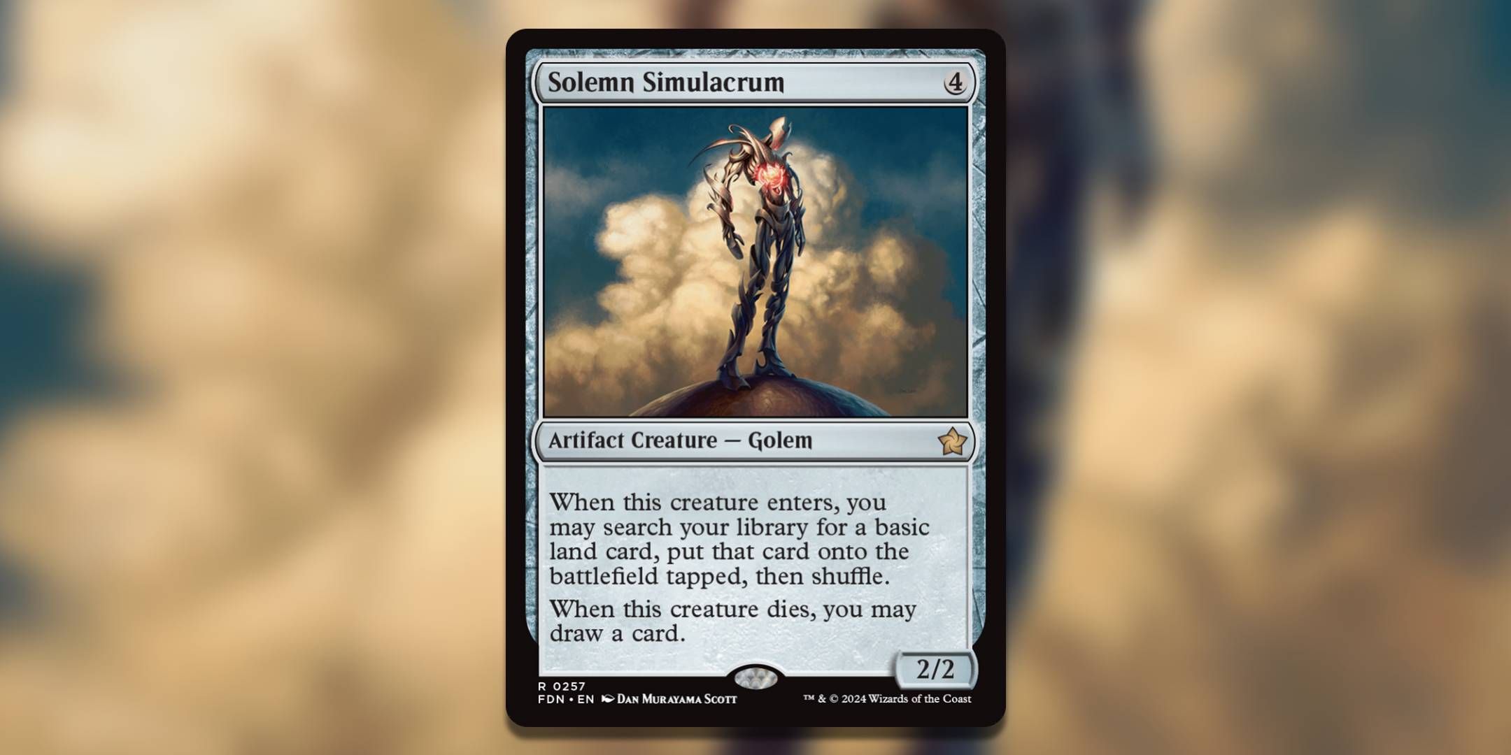 The Magic the Gathering Card Solemn Simularcrum by Dan Murayama Scott.