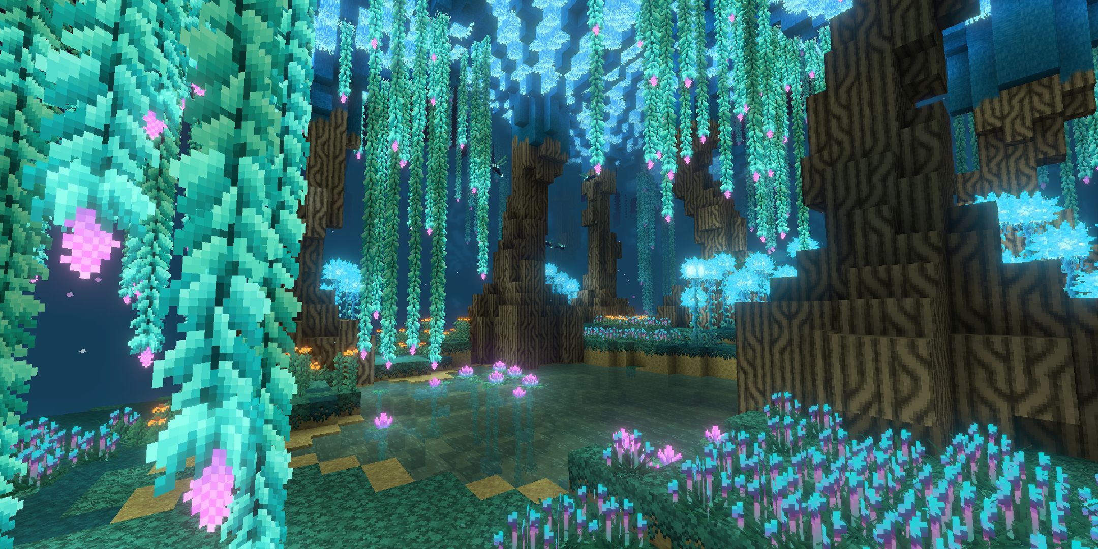 A forest that has been modded into the End.