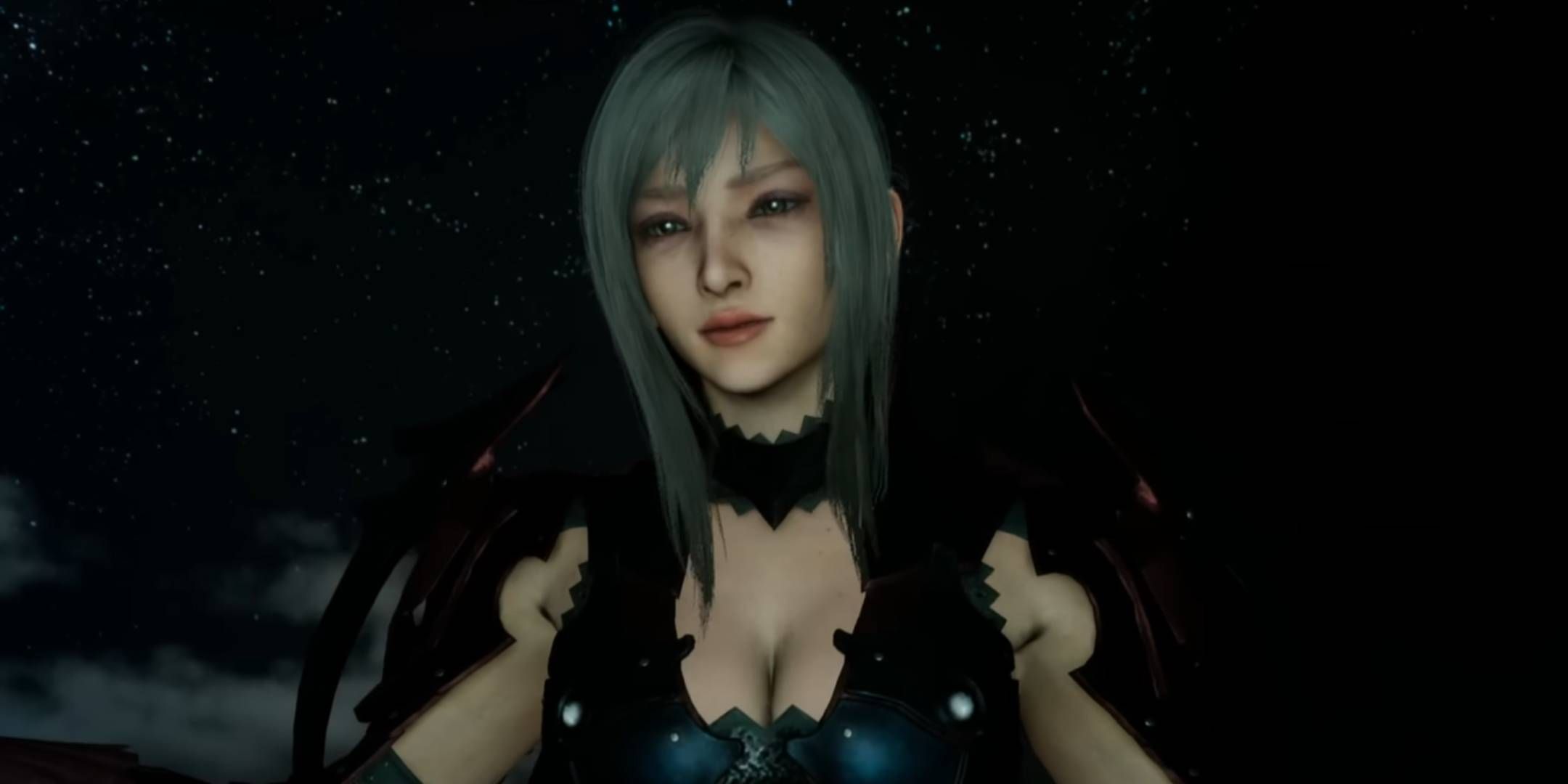 Aranea Highwind taunting the heroes after fighting them in Final Fantasy 15.