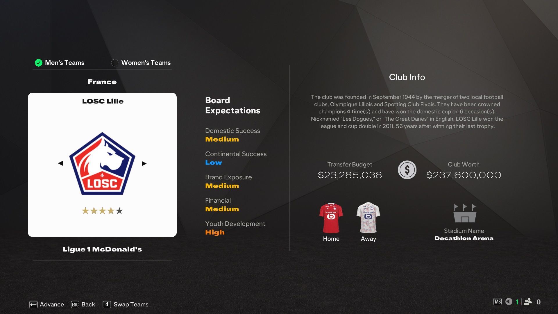 LOSC Lille in EA Sports FC 25.