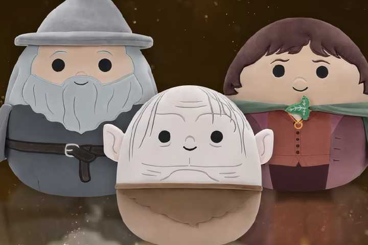 gandalf, gollum, and frodo the lord of the rings squishmallows.