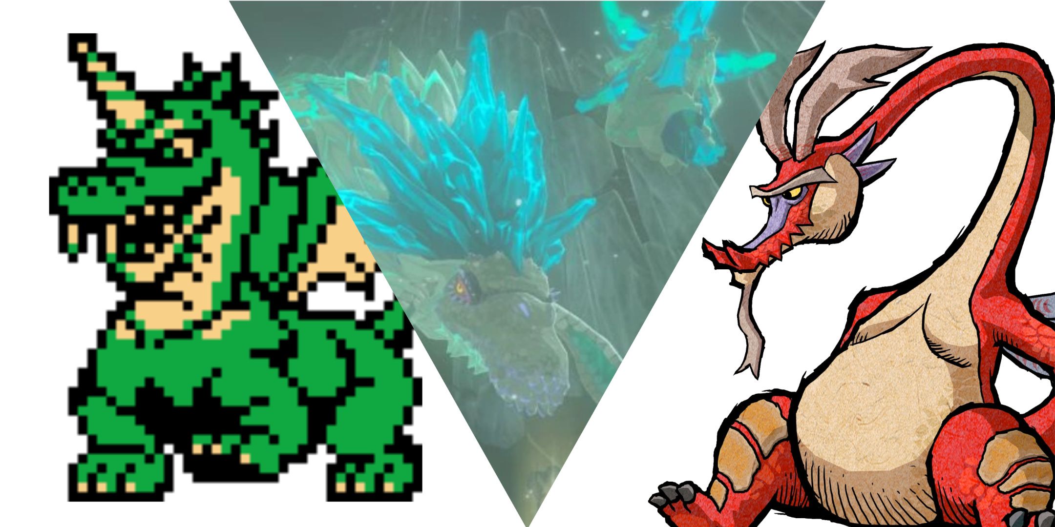 Featured Image, the Legend of Zelda Dragons, with Aquamentus, Naydra, and Valoo.