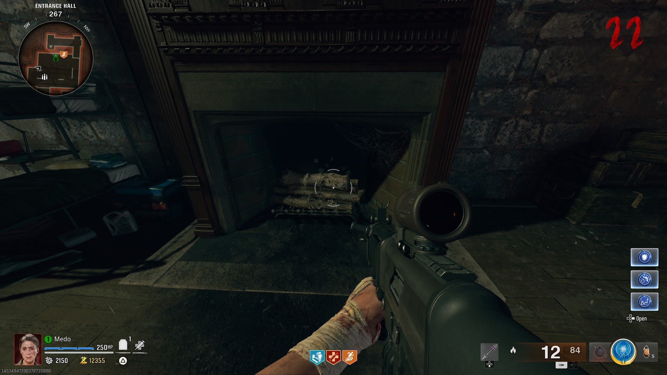 Player standing in front of the third fire place location - bo6