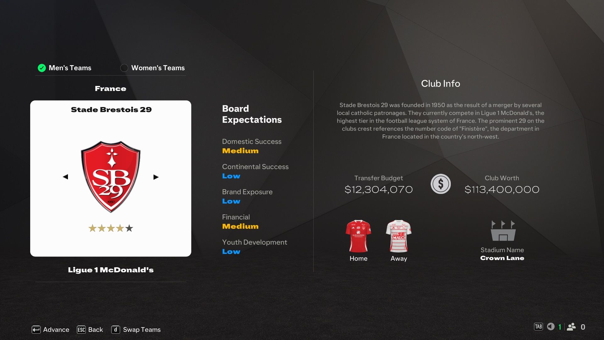 Stade Brestois in EA Sports FC 25.
