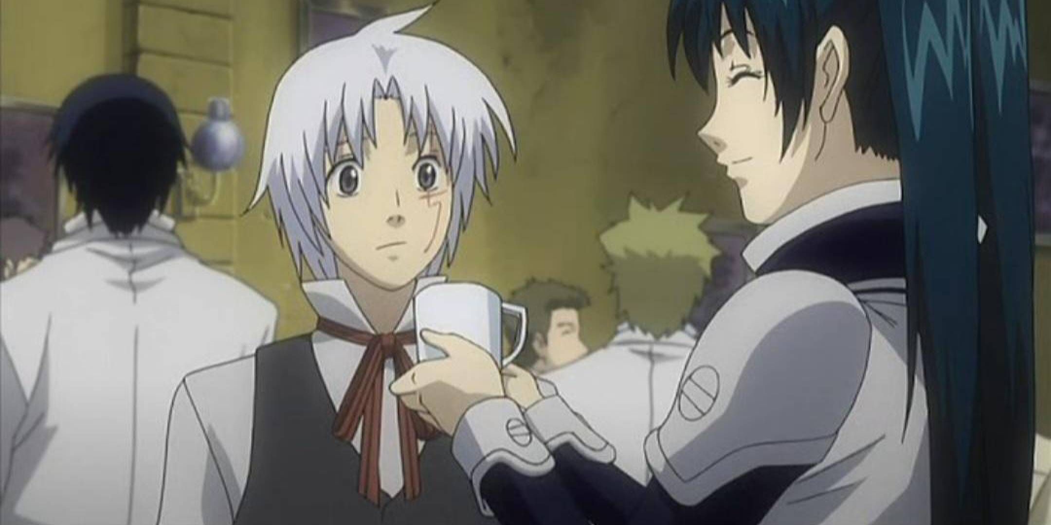 Allen being offered a drink in D.Gray-Man.