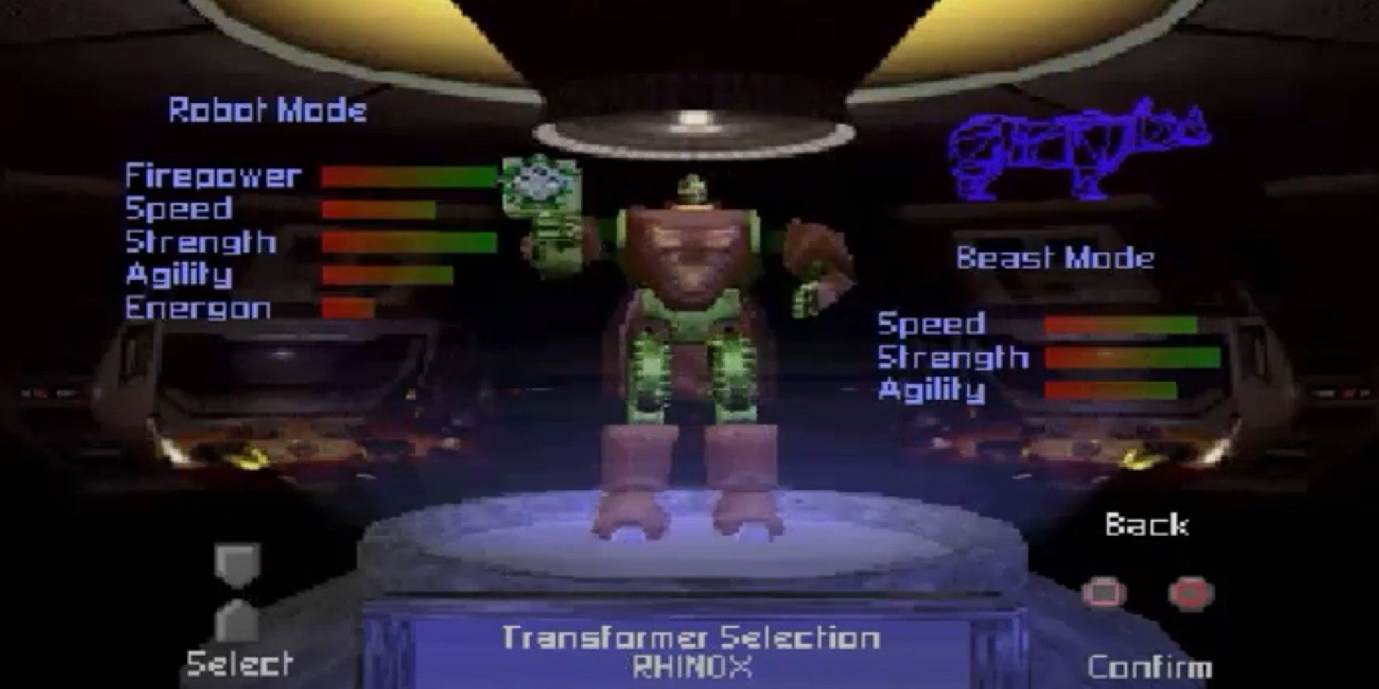 Beast Wars Transformers image showing character selection.