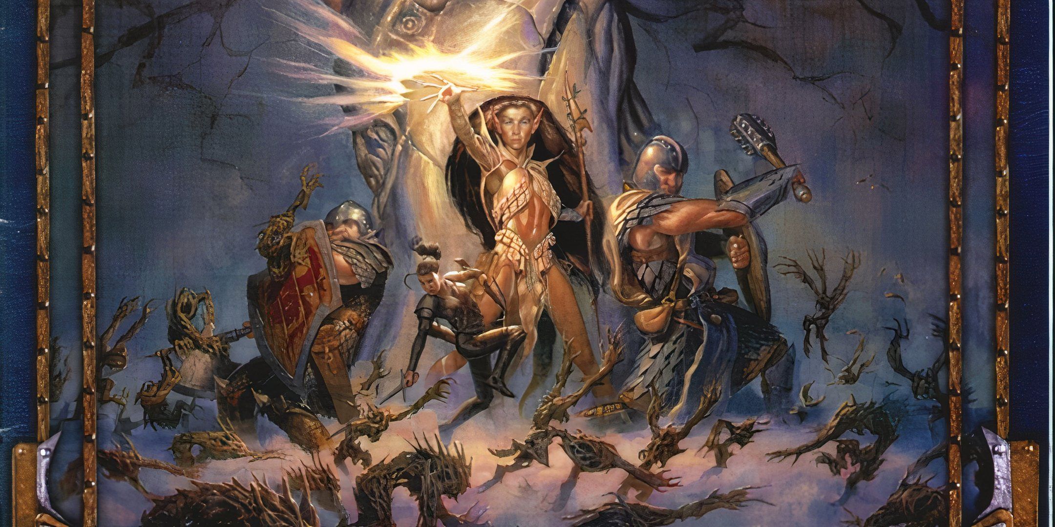The cover art for the Sunless Citadel module featuring a variety of D&D fighters preparing for battle.