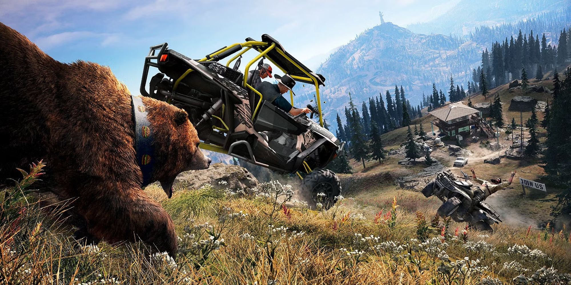 Race or outrun bears in Far Cry 5.