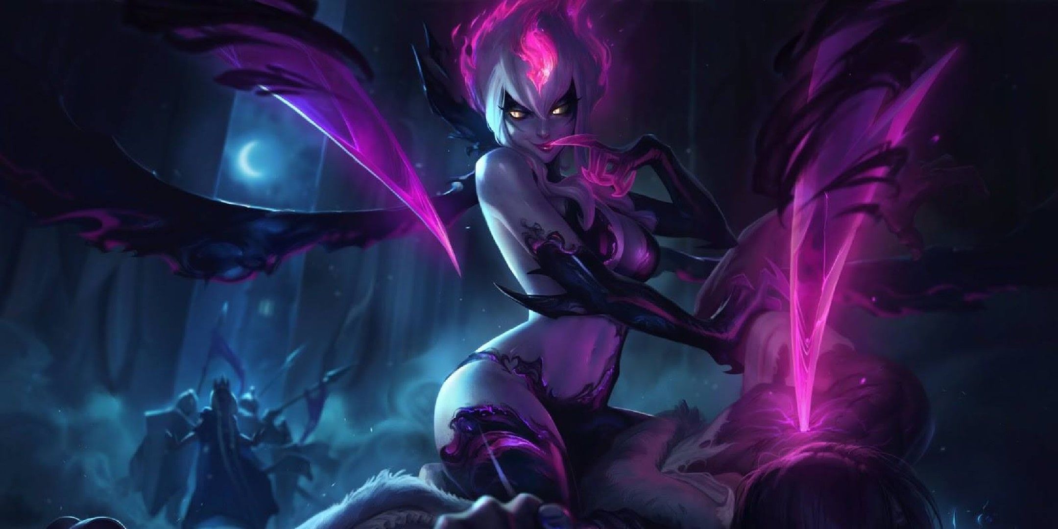 League of Legends image showing the splash art for Evelynn.