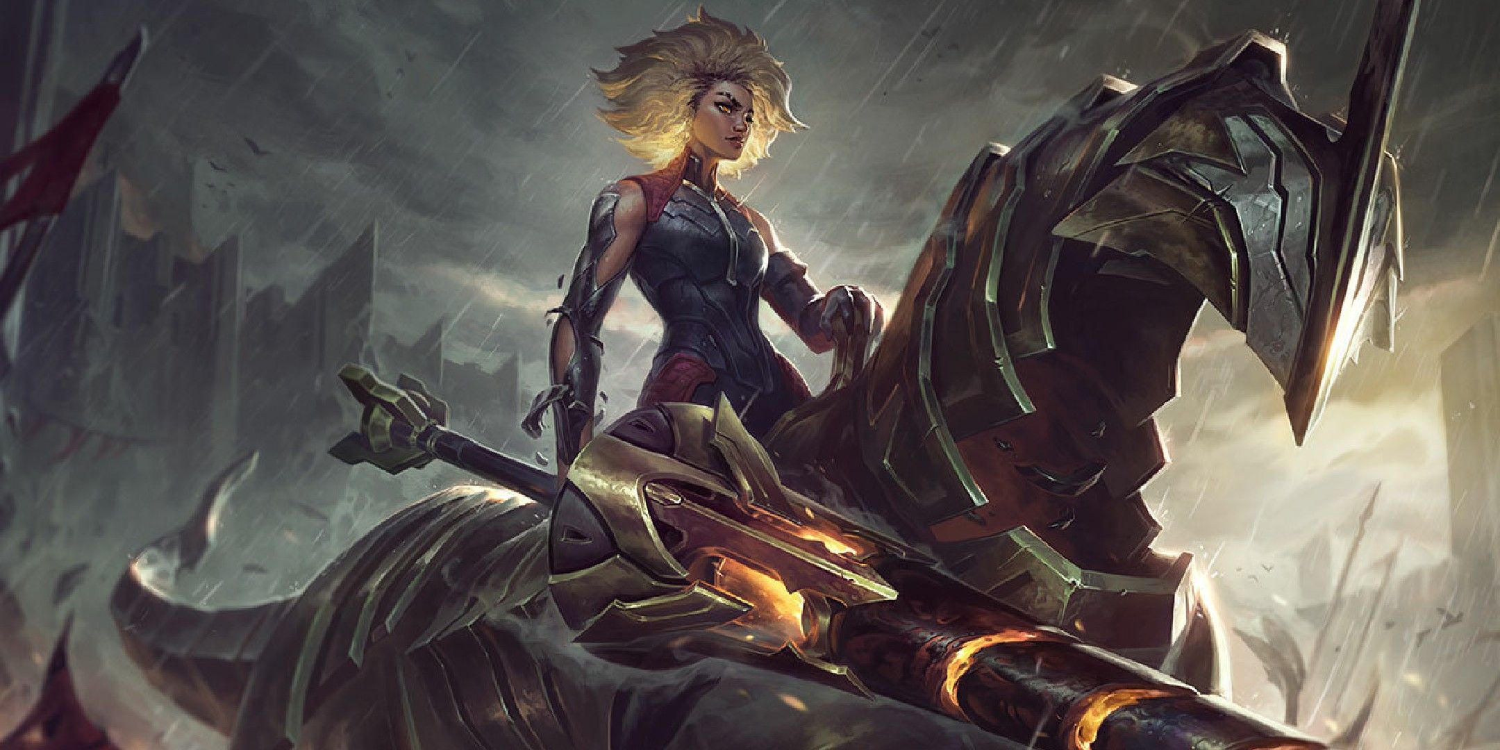 League of Legends image showing the splash art for Rell.