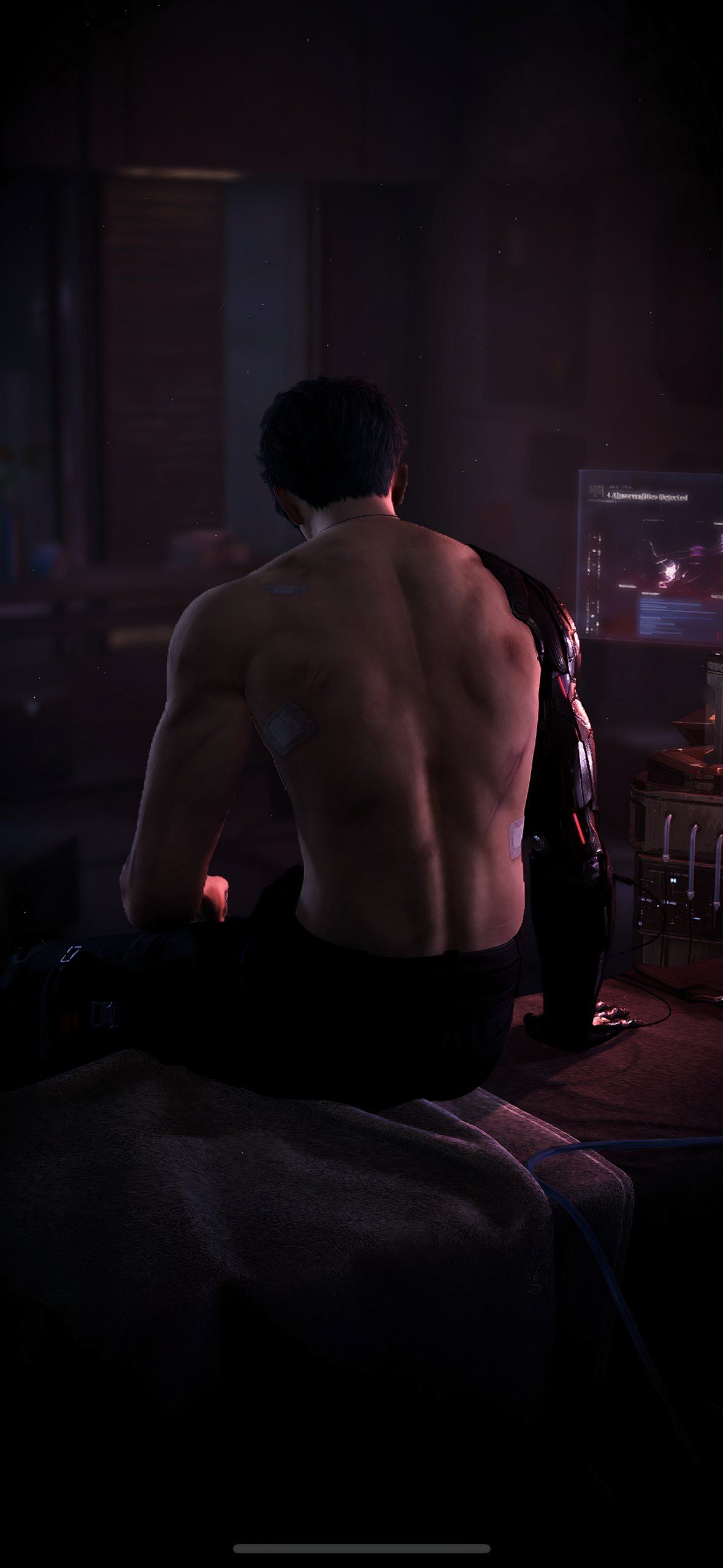 Love And Deepspace: An image of Caleb with his back turned to the viewer in Caleb: Painful Signal.