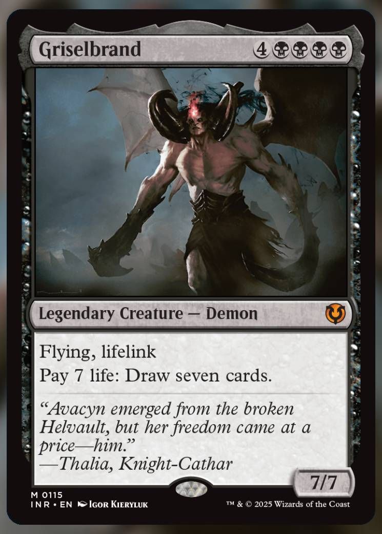 Magic The Gathering Griselbrand Card.