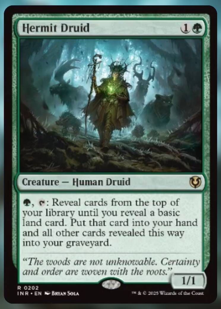 Magic The Gathering Hermit Druid Card.