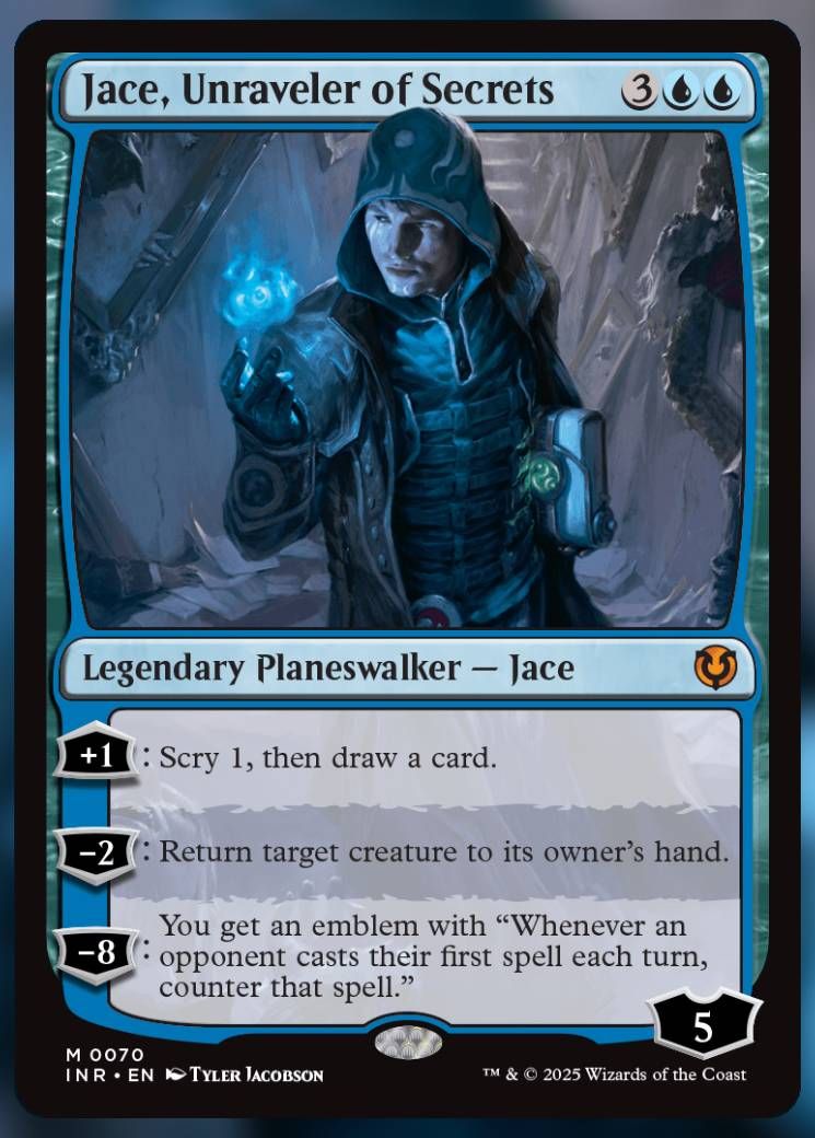 Magic The Gathering Jace, Unraveler of Secrets Card.