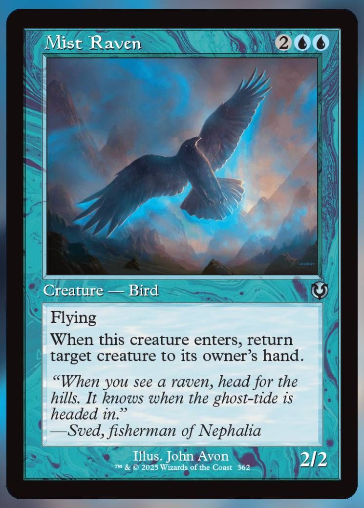 Magic The Gathering Mist Raven Alt Card.