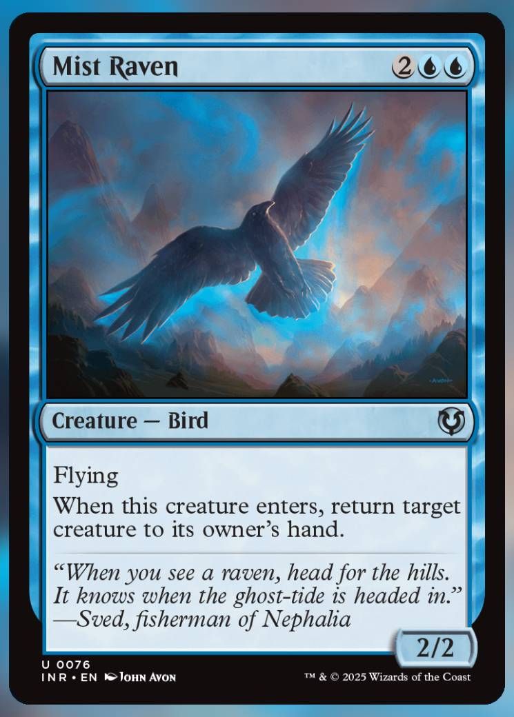 Magic The Gathering Mist Raven Card.