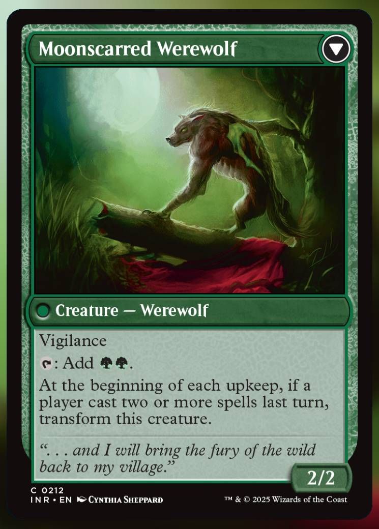 Magic The Gathering Moonscarred Werewolf Card.