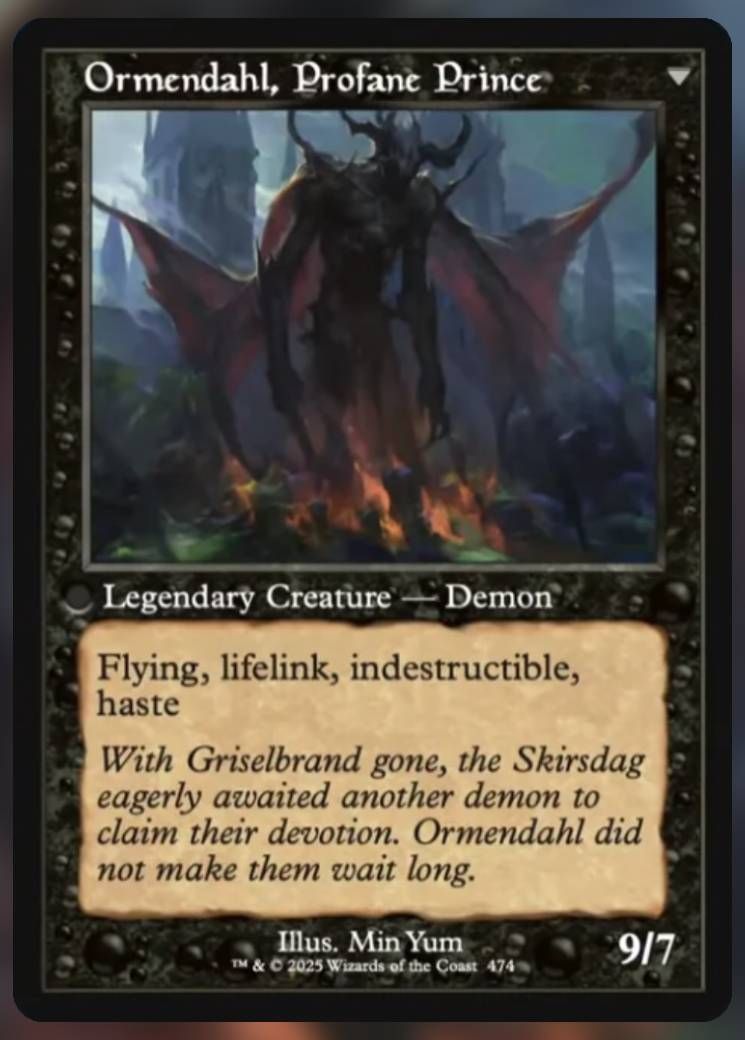 Magic The Gathering Ormendahl, Profane Prince.
