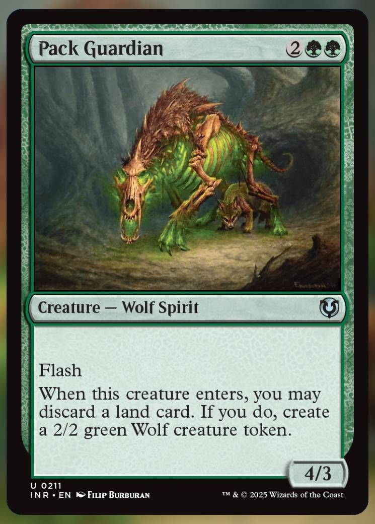 Magic The Gathering Pack Guardian Card.