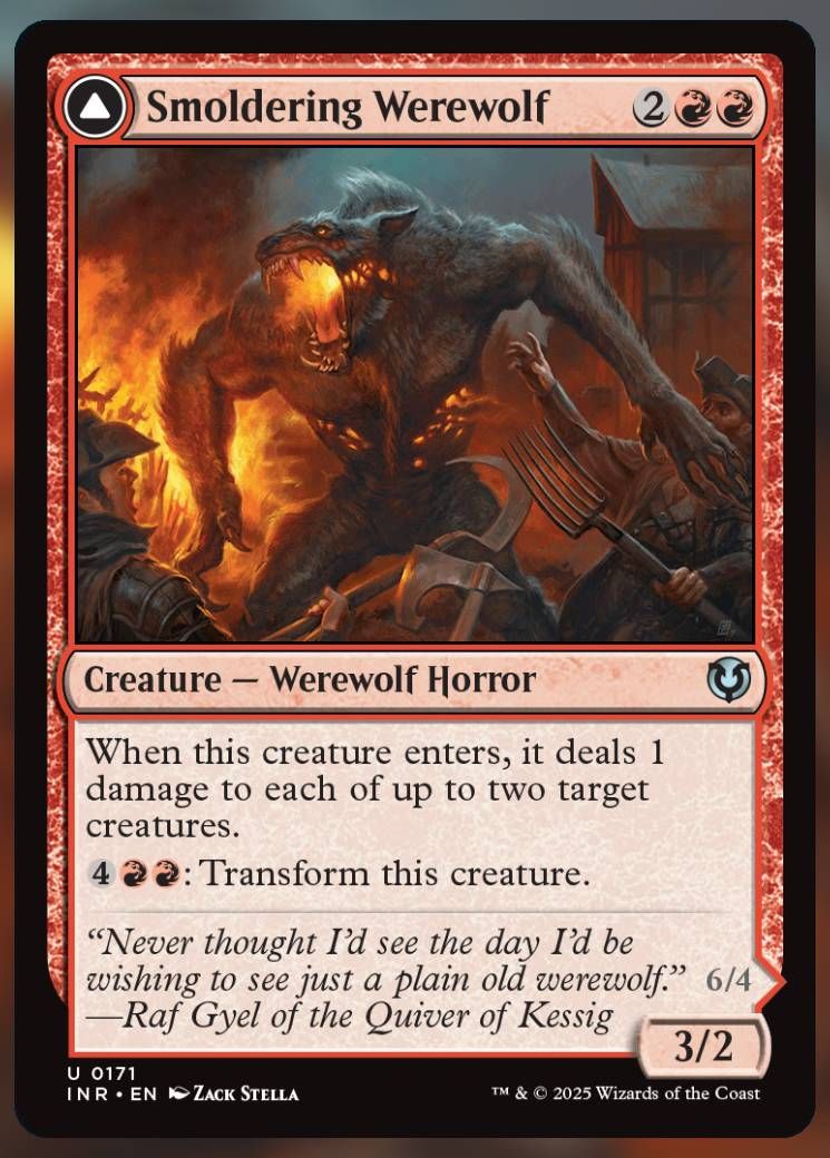 Magic The Gathering Smoldering Werewolf Card.