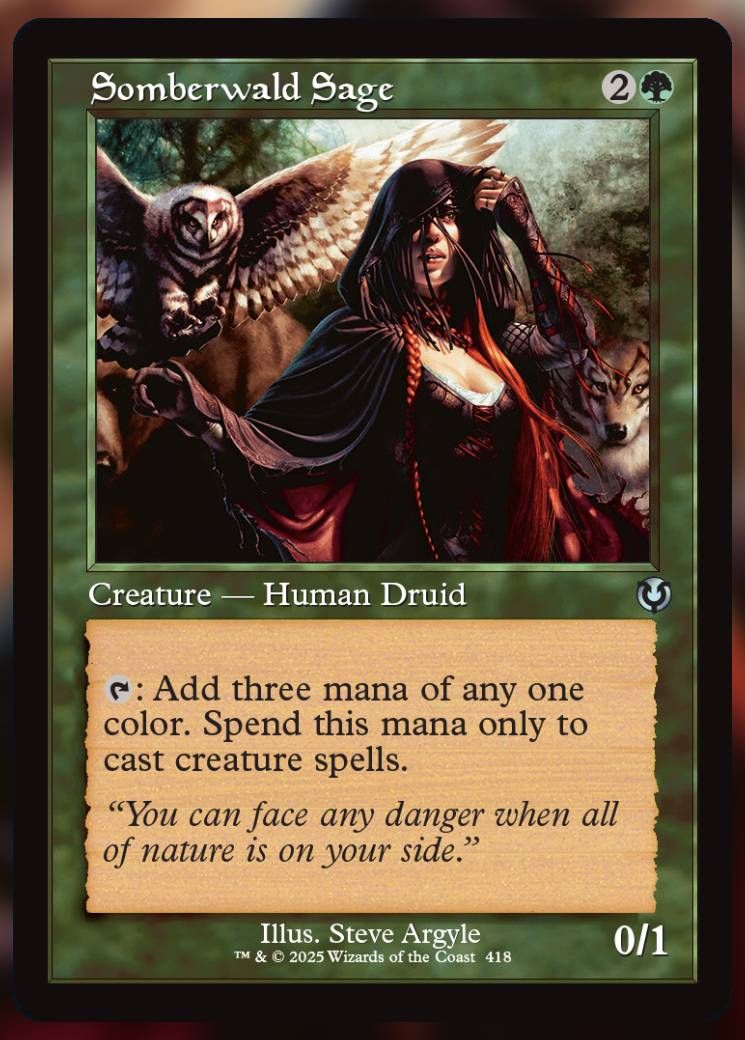 Magic The Gathering Somberwald Sage Alt Card.