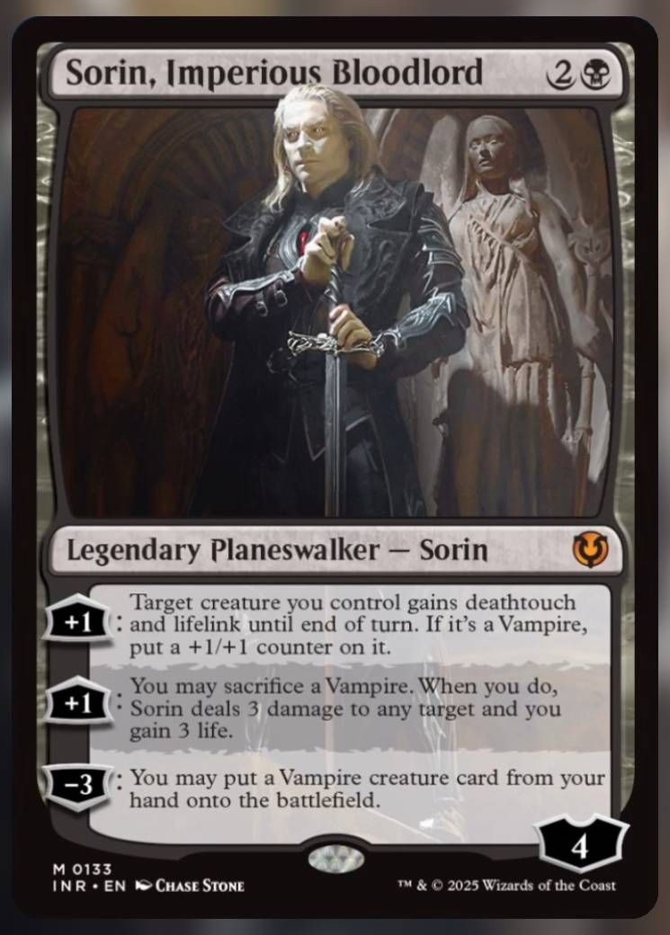 Magic The Gathering Sorin, Imperious Bloodlord Card.