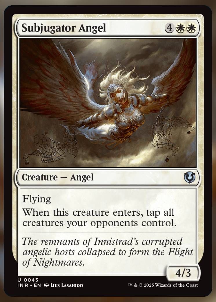 Magic The Gathering Subjugator Angel Card.