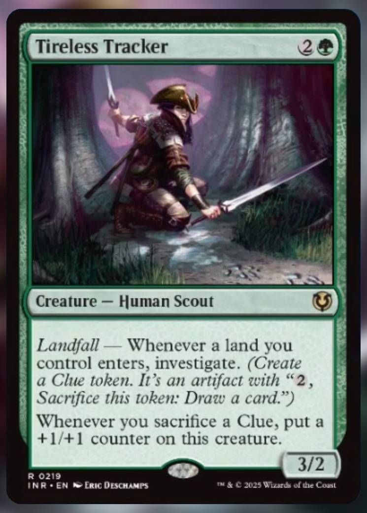 Magic The Gathering Tireless Tracker Card.