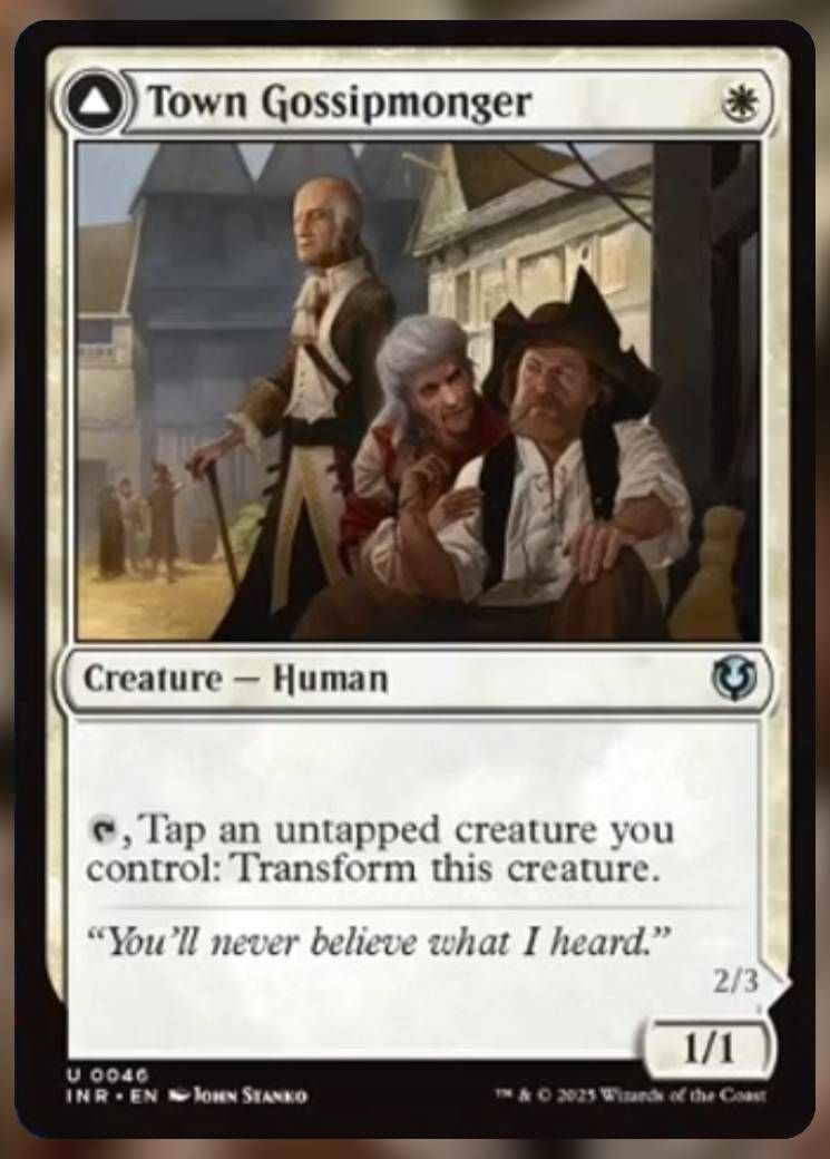 Magic The Gathering Town Gossipmonger Card.