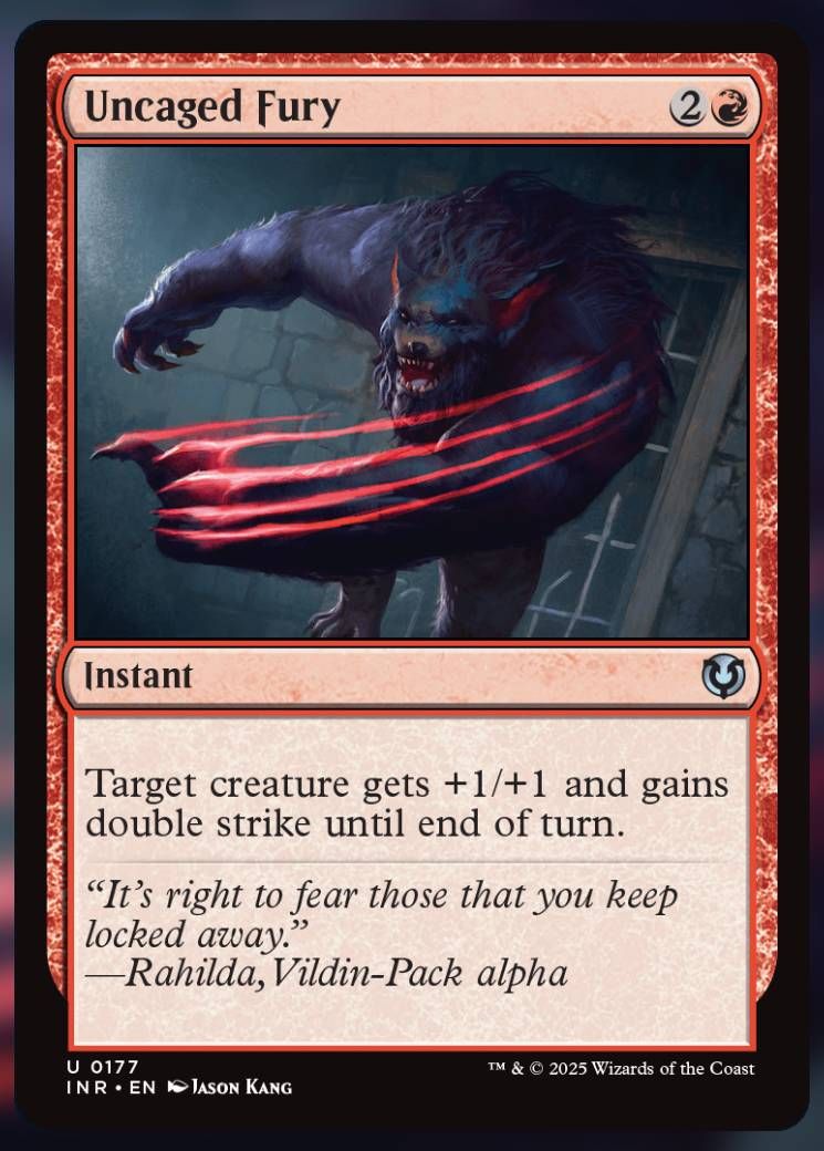 Magic The Gathering Uncaged Fury Card.