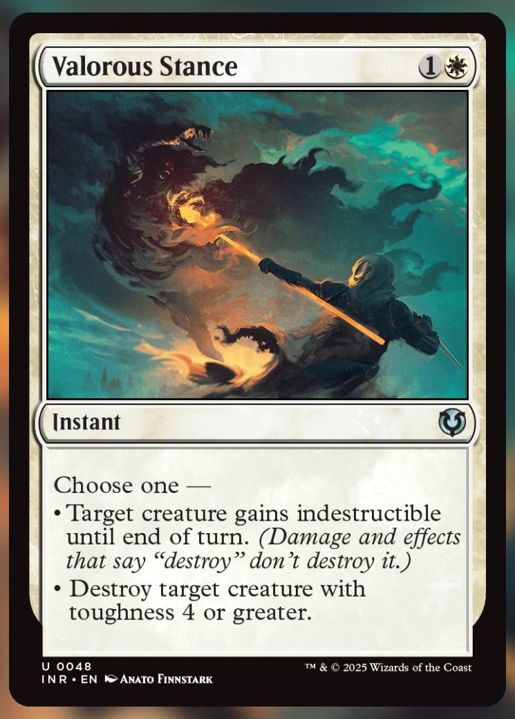 Magic The Gathering Valorous Stance Card.