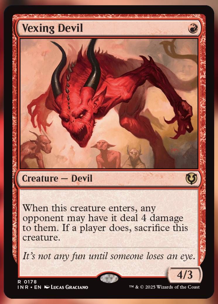 Magic The Gathering Vexing Devil Card.