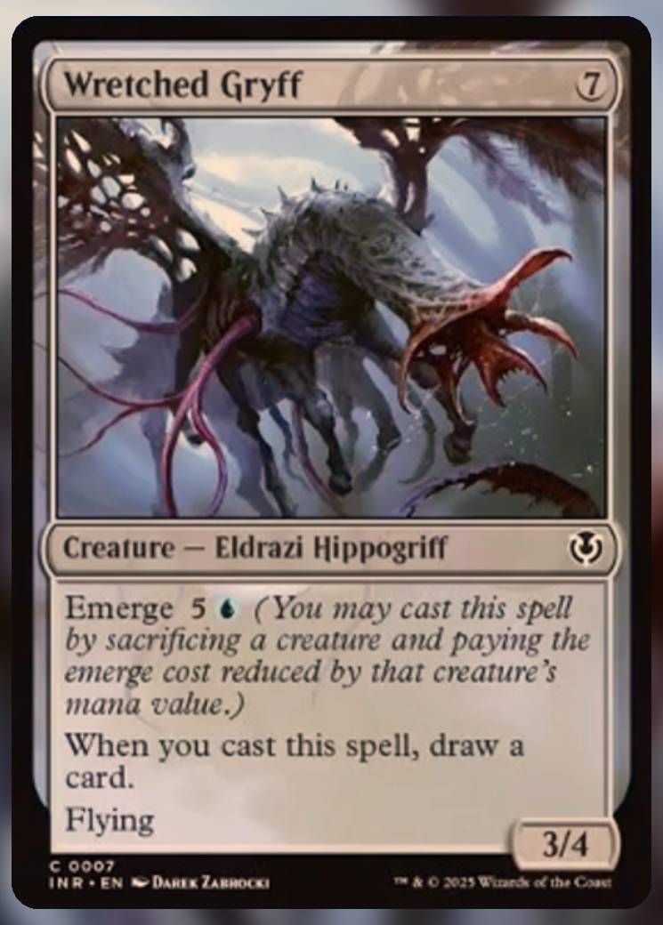 Magic The Gathering Wretched Gryff Card.