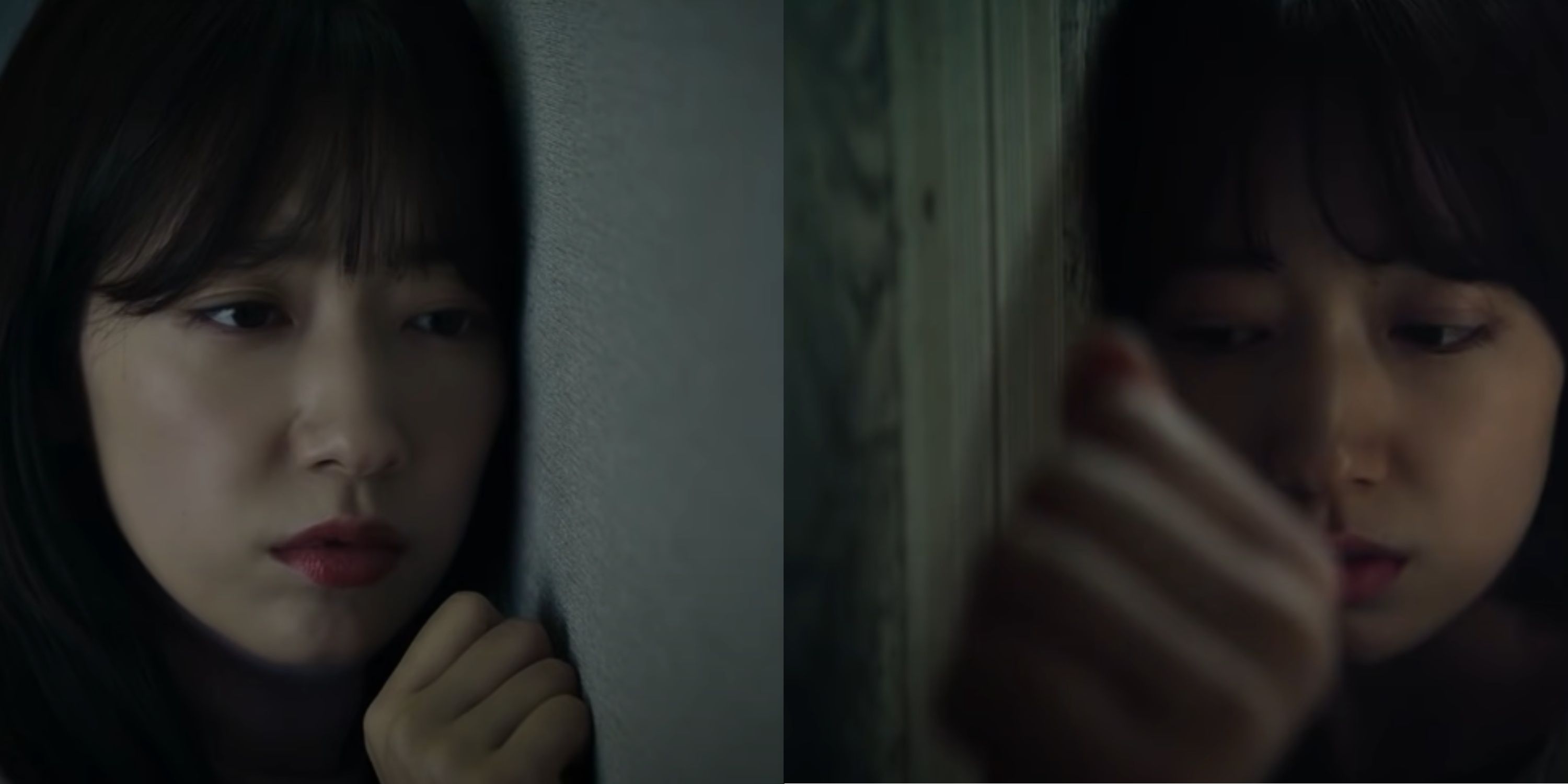 Seo-Yeon (right) and Yeong-sook (left) knock on the walls in Call.