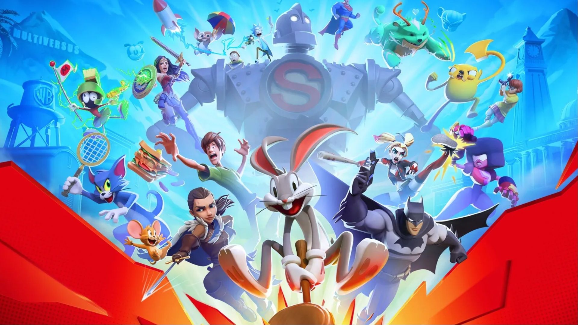 Key art showcasing the playable roster of MultiVersus.
