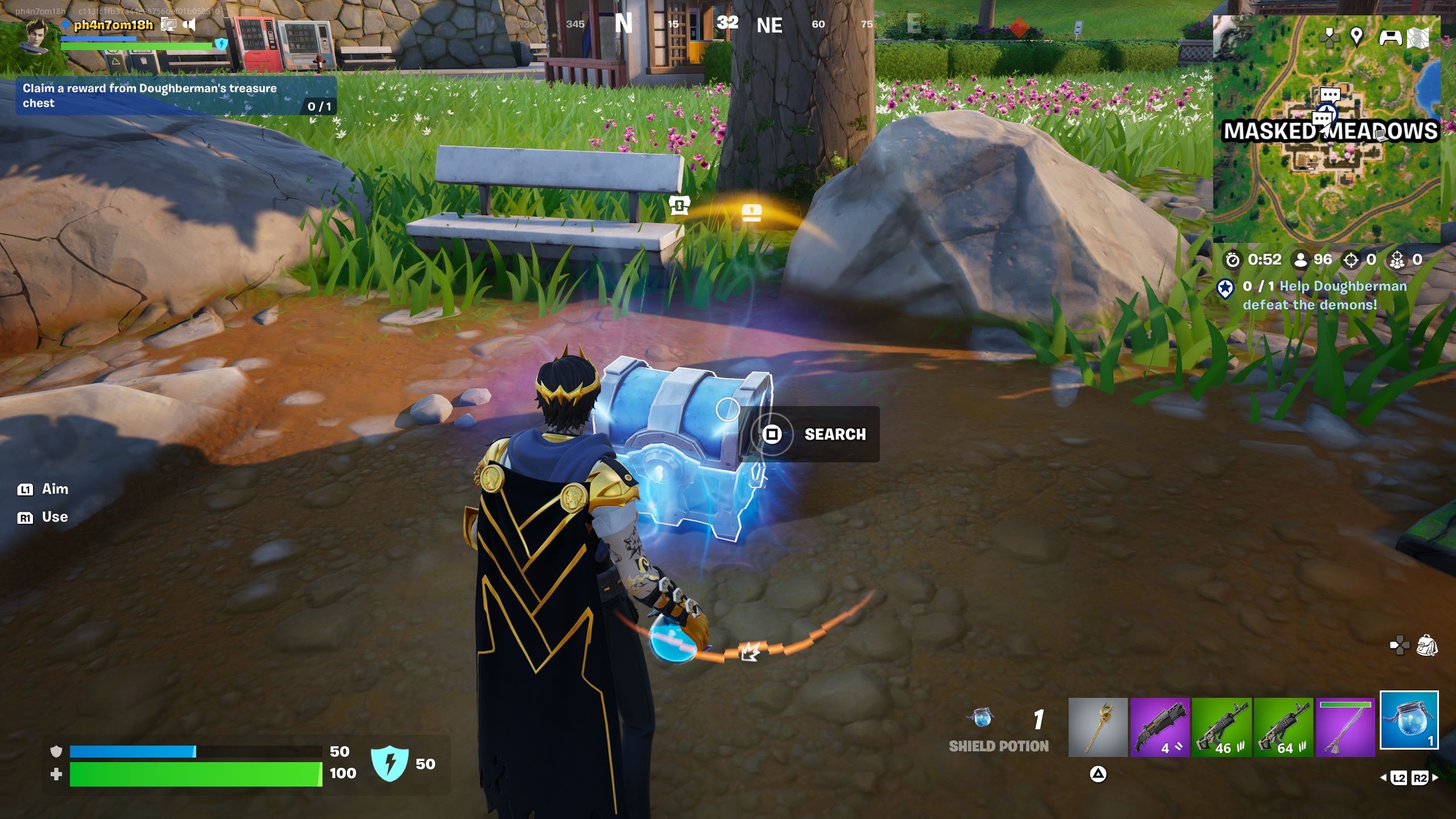 Player about to loot a rare chest - fortnite