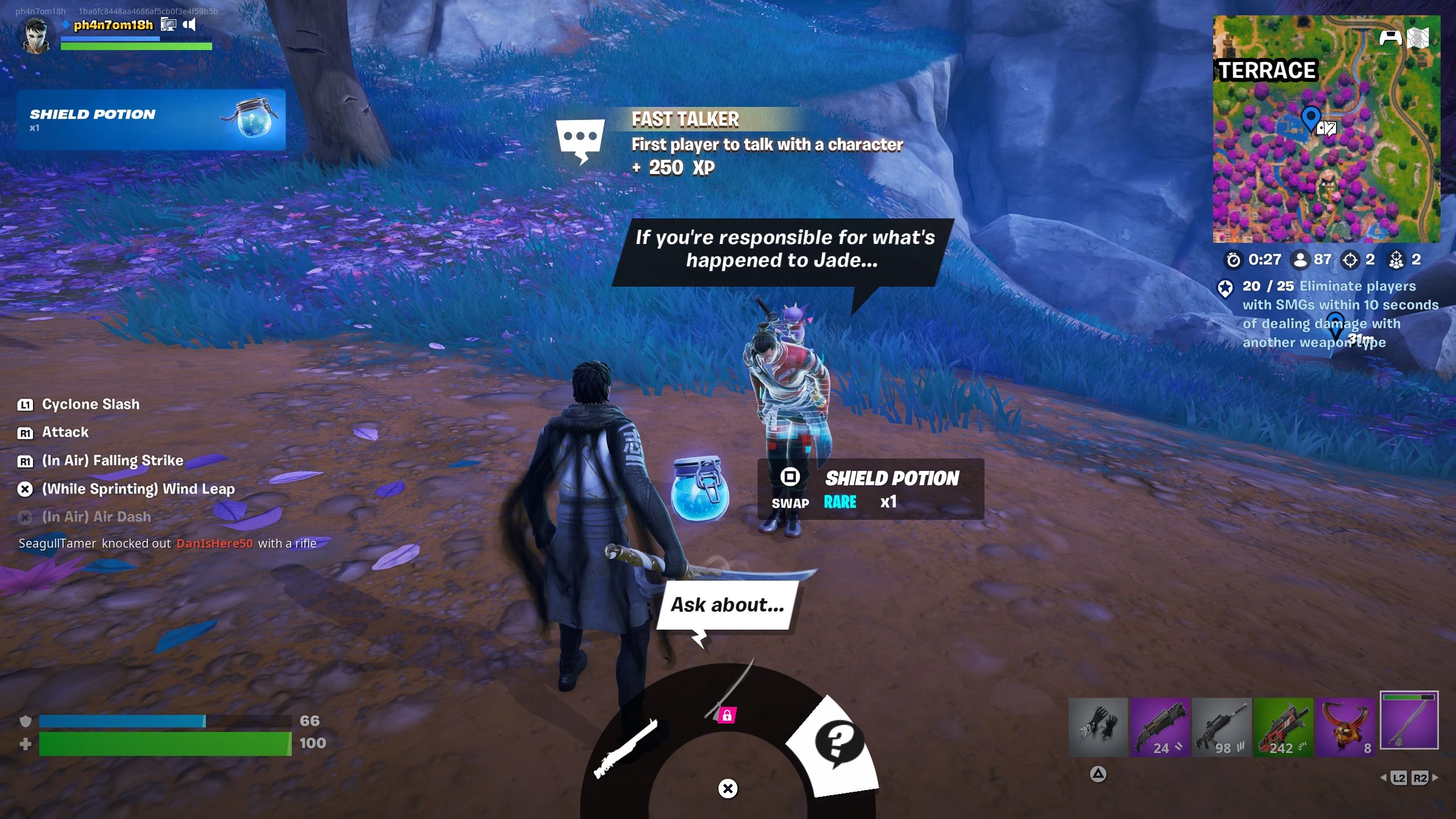 Player standing in front of Kendo - Fortnite