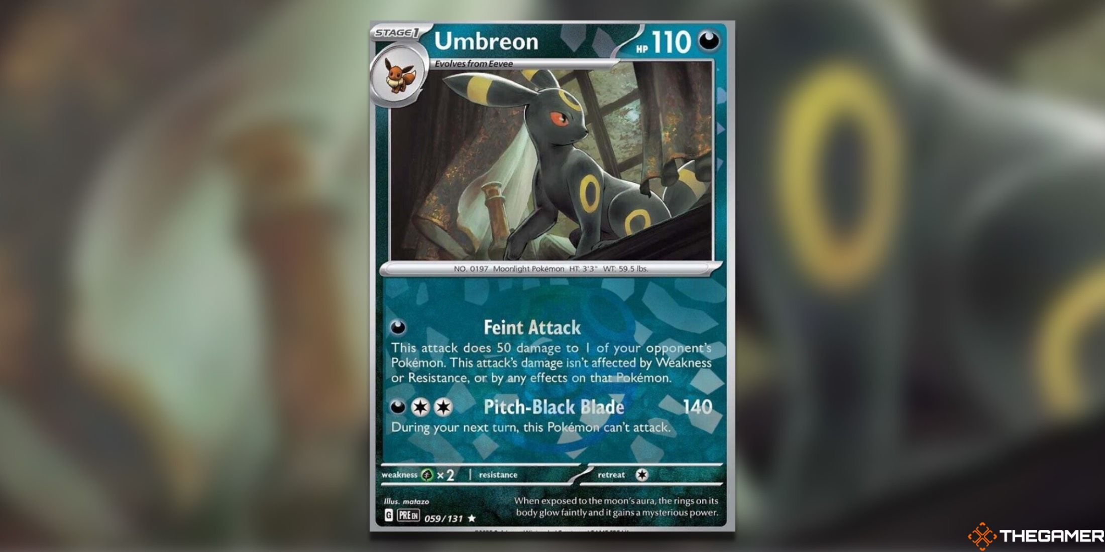 The Prismatic Evolutions Umbreon Master Ball Pattern from the Pokemon TCG.