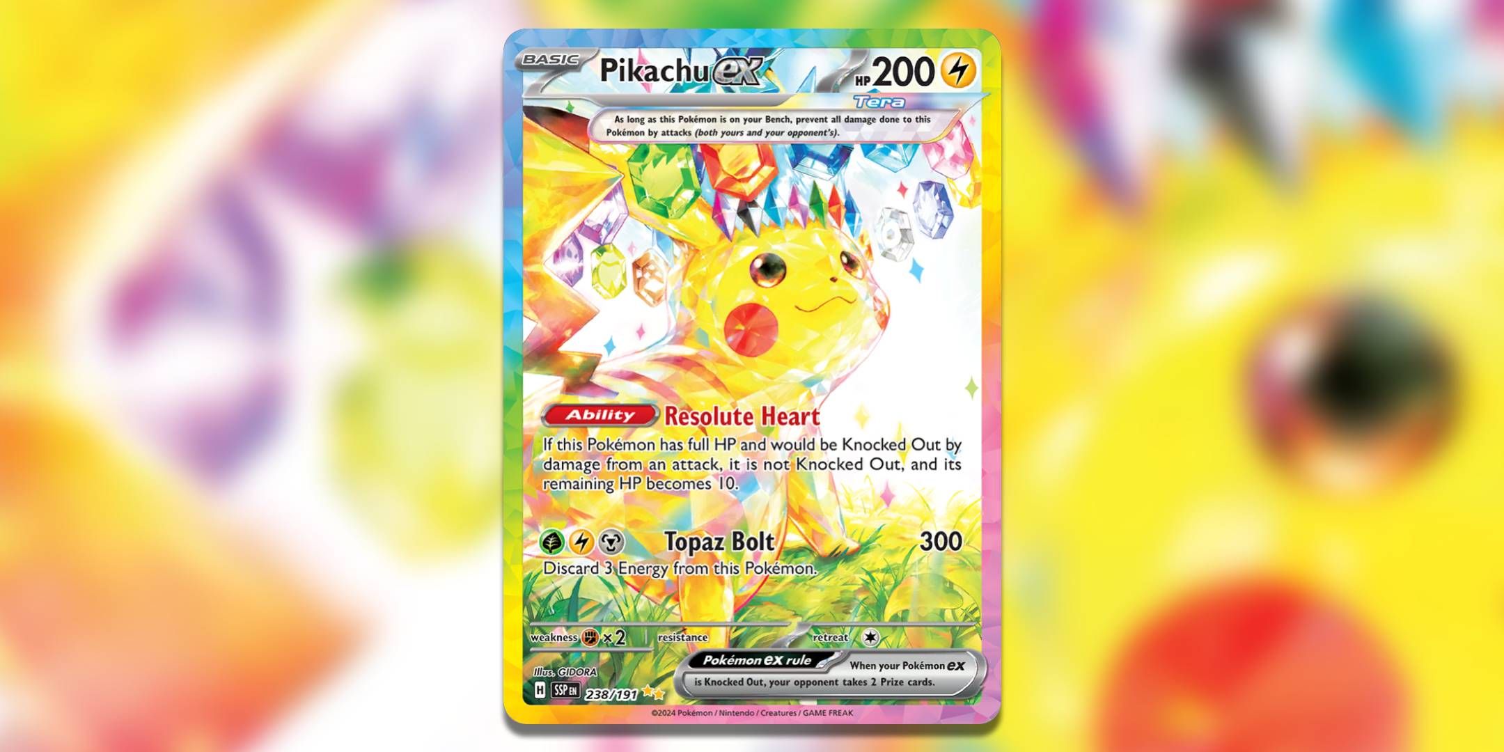 Screenshot of Pikachu ex Surging Sparks Pokemon TCG.